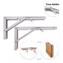 Ver imagem 1 de Mão Francesa Dobrável de Encaixe Retrátil com Gatilho 34cm