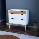 Ver imagem 5 de Cômoda e Mesa de Cabeceira Lara Branco/Pinus Cera
