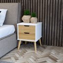 Ver imagem 4 de Cômoda e Mesa de Cabeceira Lara Branco/Pinus Cera