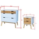 Ver imagem 3 de Cômoda e Mesa de Cabeceira Lara Branco/Pinus Cera