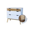Ver imagem 6 de Cômoda e Mesa de Cabeceira Lara Branco/Pinus Cera