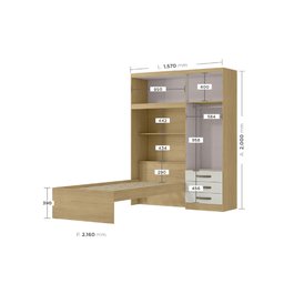 Guarda-roupa Infantil com Cama 4 Portas 3 Gavetas Lisboa Espresso Móveis - 6