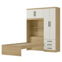 Ver imagem 2 de Guarda-Roupa Infantil com Cama 4 Portas 3 Gavetas Lisboa Espresso Móveis Bege/Castanho/Off White