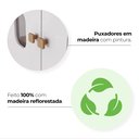 Ver imagem 5 de Cômoda 1 Porta 4 Gavetas com Frentes em MDF Vidro Branco/Jequitibá HP Aconchego