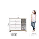 Ver imagem 4 de Cômoda 1 Porta 4 Gavetas com Frentes em MDF Vidro Branco/Jequitibá HP Aconchego