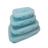 KIT 4 MARMITAS SILICONE DOBRAVEL HERMETICO FITNESS AZUL - 2