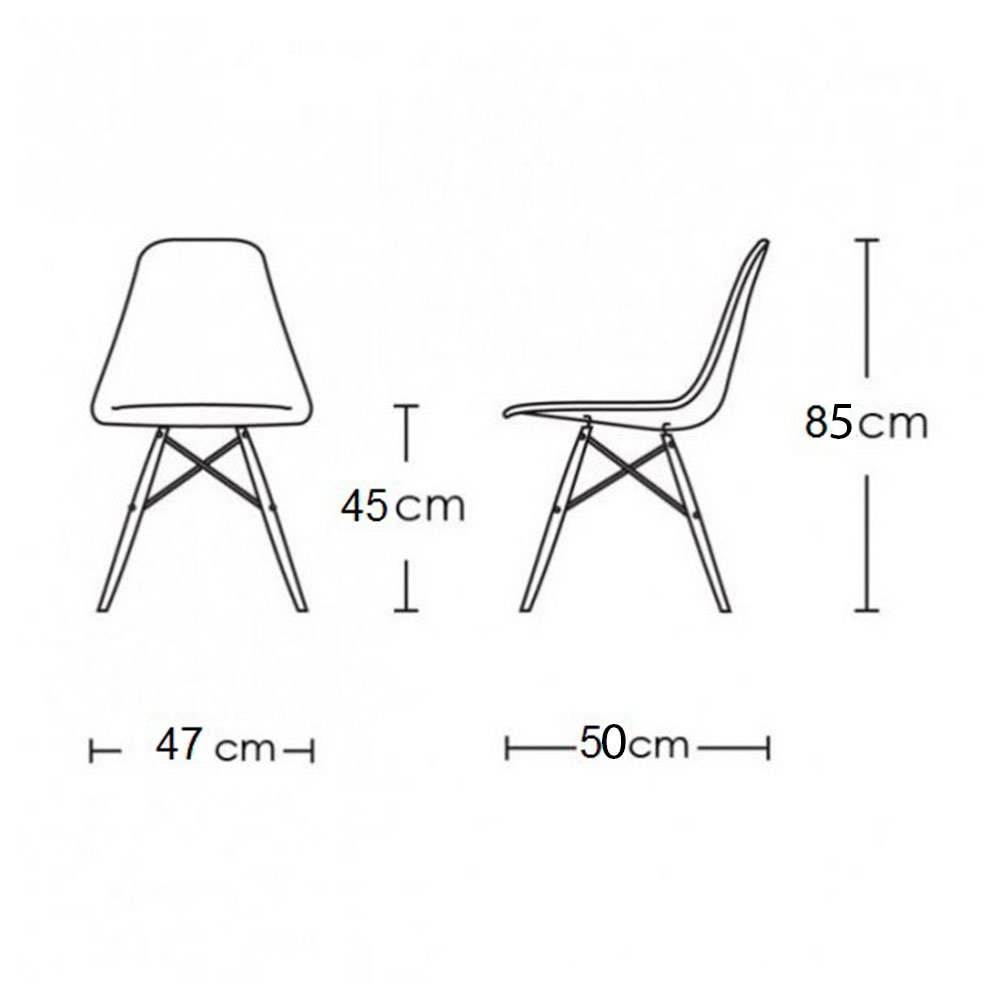 Conjunto de Mesa de Jantar Eames Eiffel Redonda 90cm Tampo de Madeira Preto com 4 Cadeiras Pretas - 6