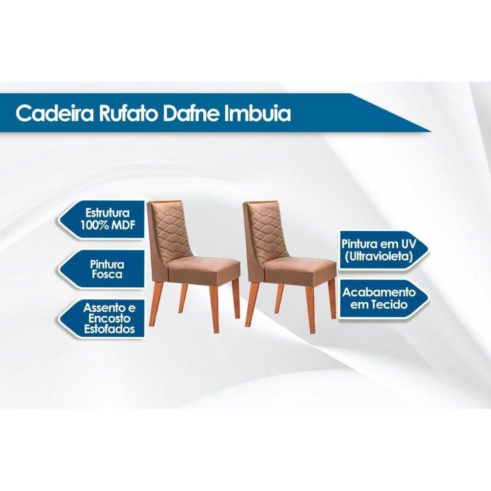 Conjunto Sala de Jantar Lara 6 Cadeiras Berlim Rufato