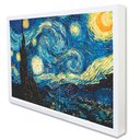 Ver imagem 1 de Quadro Decorativo Noite Estrelada - Van Gogh em Moldura Caixa Tacolado Moldura Trad 1cm Branca sem V