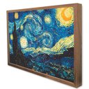 Ver imagem 3 de Quadro Decorativo Noite Estrelada - Van Gogh em Moldura Caixa Tacolado Moldura Trad 1cm Branca sem V