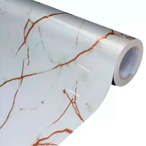 Adesivo Revestimento Mármore Calacatta Oro Brilho Impermeável Pia Cozinha Banheiro 9m X 60cm