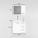 Ver imagem 4 de Gabinete para Banheiro com Tampo de Vidro Cuba de Sobrepor e Espelheira 60cm Turin Branco
