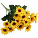 Ver imagem 2 de Kit com 5 Galhos Flores Artificiais de Girassóis Margaridas 25cm
