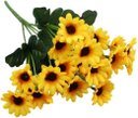 Ver imagem 2 de Kit com 5 Galhos Flores Artificiais de Girassóis Margaridas 25cm