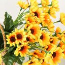 Ver imagem 3 de Kit com 5 Galhos Flores Artificiais de Girassóis Margaridas 25cm