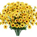 Ver imagem 1 de Kit com 5 Galhos Flores Artificiais de Girassóis Margaridas 25cm