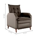 Ver imagem 3 de Poltrona Reclinável Leeds Veludo Turkey Marrom