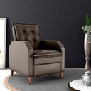 Ver imagem 1 de Poltrona Reclinável Leeds Veludo Turkey Marrom