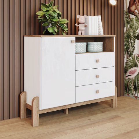 Cômoda Infantil Ternura 1 Porta 3 Gavetas