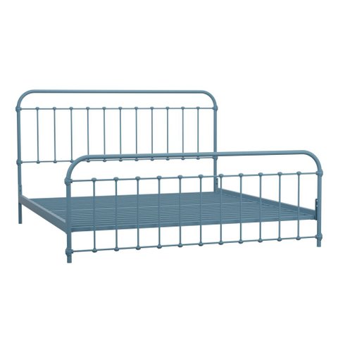 Cama de Ferro Patente King Icamas Azul Bebê