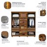 Guarda-roupa Casal 6 Portas com Pés com Led Imperatriz Reflecta 100% MDF - 5