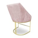 Ver imagem 5 de Poltrona Decorativa Alana Suede Rosa Bebê Base de Ferro Dourado - Pallazio