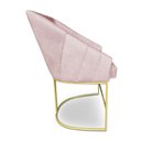 Ver imagem 4 de Poltrona Decorativa Alana Suede Rosa Bebê Base de Ferro Dourado - Pallazio