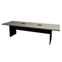 Ver imagem 2 de Mesa Reunião Escritório 8 Lugares 2,70m x 0,90m com 2 Caixas de Tomadas e Pés Painel Corporate F5 Cinza/Sagrado/Preto