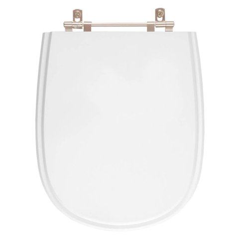 Assento Sanitário Tampa de Vaso Madeira Mdf Laqueado Paris para Bacia Ideal Standard - Branco