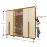 Guarda-roupa Casal 6 Portas com Pés com Led Imperatriz Reflecta 100% MDF - 4