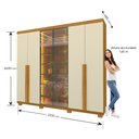 Ver imagem 5 de Guarda-Roupa Casal 6 Portas com Pés com LED Imperatriz Reflecta 100% MDF Yescasa Marrom/Marrome/Off White