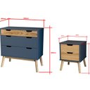 Ver imagem 3 de Cômoda e Mesa de Cabeceira Lara Cinza/Pinus Cera
