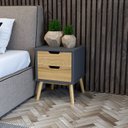 Ver imagem 5 de Cômoda e Mesa de Cabeceira Lara Cinza/Pinus Cera