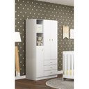Ver imagem 1 de Guarda-Roupa para Quarto de Bebê 3 Portas 3 Gavetas Branco