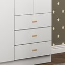 Ver mais imagens de Guarda-Roupa para Quarto de Bebê 3 Portas 3 Gavetas Branco