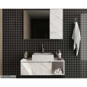 Ver imagem 1 de Armário C/ Balcão Banheiro Suspenso Bn3601 Cuba Bn3600 80cm e Espelho Bn3602 Mármore Branco -