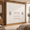 Ver imagem 1 de Guarda-Roupa Casal 7 Portas 2 Gavetas Berna Yescasa Cinamomo/Off White