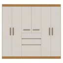 Ver imagem 2 de Guarda-Roupa Casal 7 Portas 2 Gavetas Berna Yescasa Cinamomo/Off White