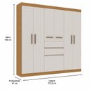 Ver imagem 3 de Guarda-Roupa Casal 7 Portas 2 Gavetas Berna Yescasa Cinamomo/Off White