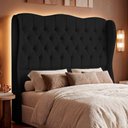 Ver imagem 5 de Cabeceira Cama Box King Size Alora 195cm Estofada Capitonê Moderna Bouclê Preto - Desk Design