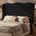 Ver imagem 6 de Cabeceira Cama Box King Size Alora 195cm Estofada Capitonê Moderna Bouclê Preto - Desk Design