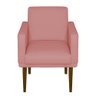 Poltrona Decorativa Para Sala Espera Recepção Nina Glamour:Sued Rose - 1