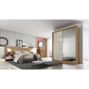 Ver imagem 4 de Guarda Roupa Solteiro com Espelho 2 Portas 3 Gavetas Virtus Plus Novo Horizonte Cumaru/Fendi