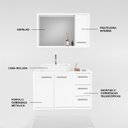 Ver imagem 5 de Gabinete para Banheiro com Cuba de Sobrepor e Espelheira 80cm Turin Branco/Avelato