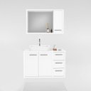 Ver imagem 3 de Gabinete para Banheiro com Cuba de Sobrepor e Espelheira 80cm Turin Branco/Avelato