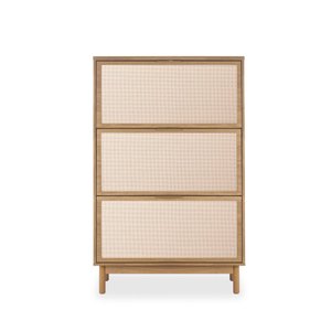 Sapateira Kaki 3 Portas 86 Cm X 34 Cm Tauari - Telinha Rattan