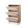 Sapateira Kaki 3 Portas 86 Cm X 34 Cm Tauari - Telinha Rattan - 2