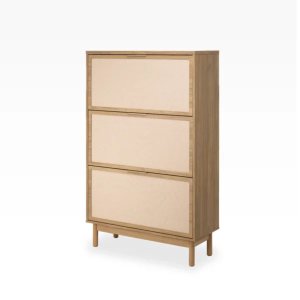 Sapateira Kaki 3 Portas 86 Cm X 34 Cm Tauari - Telinha Rattan