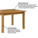Ver imagem 5 de Mesa de Jantar Retangular 4 Lugares 120cm 100% Madeira Maciça Napoli Espresso Móveis Marrom/Nogueira