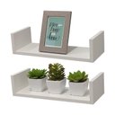 Ver imagem 2 de Kit 2 Prateleiras U 30 X 10cm Branca Suporte Invisível